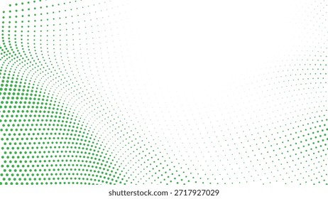 Composición de onda punteada verde fresca con Ilustración vectorial de movimiento abstracto fluido