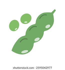 Fresh green edamame icon. Vector.