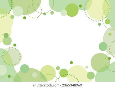 Forma de fluido verde fresco y marco de puntos polka lindo