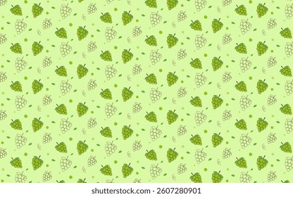 Fresh green grape pattern. Seamless design perfect for textiles, packaging, and digital backgrounds