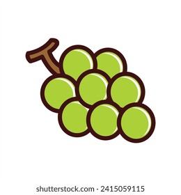 Ilustración de diseño de vectores sin semillas de uva verde fresco 