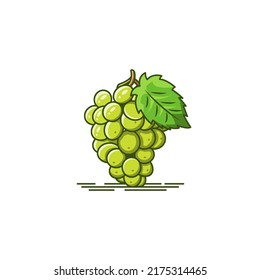 Fresh Green Grapes fruit icon vector illustration