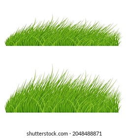 Fresh Green Grass Elements for Spring Design. Organic Food Design Template. Natural Border for Decoration in Your Works