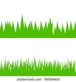 Fresh green grass vector isolated on white background.
