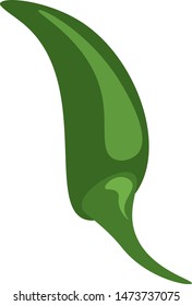 A fresh green jalapeno, vector, color drawing or illustration.