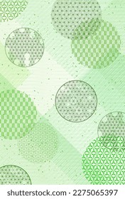 Fresh green Japanese paper Japanese pattern background