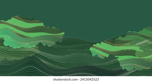 fresh green Japanese paper pattern background