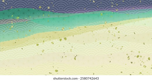 fresh green Japanese paper pattern background