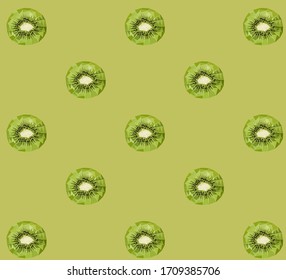 Fresh green kiwi from triangles