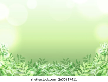 Fresh green leaf background vector material