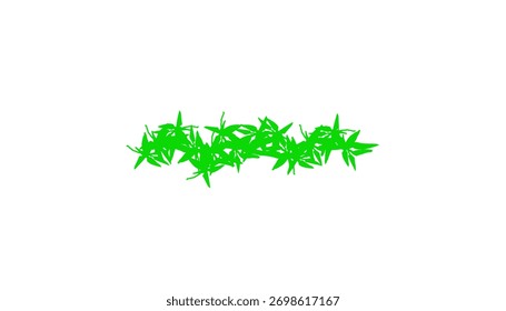 Fresh green leaf border abstract. Lush, stylized foliage runs horizontally for a vibrant, natural framing effect. 
