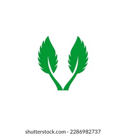 fresh green leaf design vector