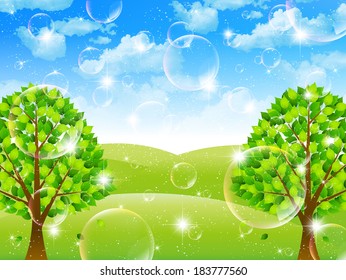 Fresh green leaf landscape