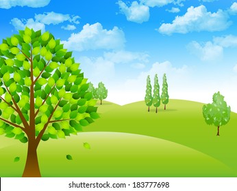 Fresh green leaf landscape