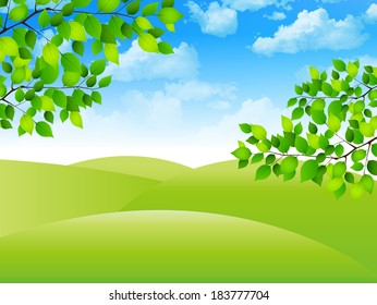 Fresh green leaf landscape
