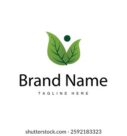 fresh green leaf logo simple green leaf plant nature concept illustration template