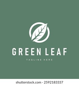 fresh green leaf logo simple green leaf plant nature concept illustration template
