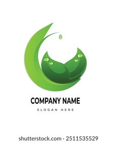 fresh Green Leaf logo  Template Design