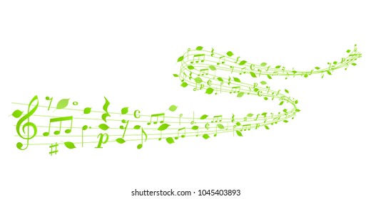 Fresh green leaf note background