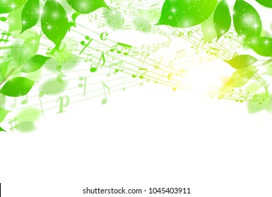 Fresh green leaf note background