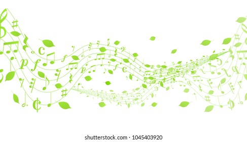 Fresh green leaf note background