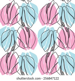 Fresh green leaves background - vector illustration