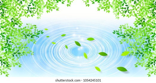 Fresh green leaves landscape background