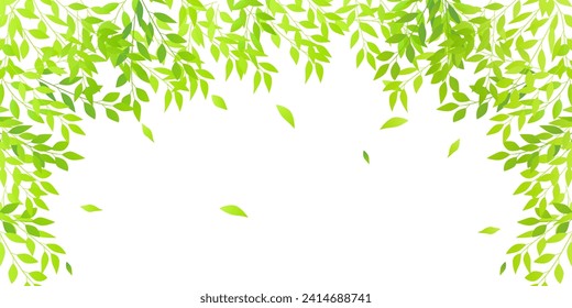 fresh green leaves landscape background