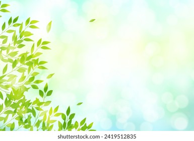 fresh green leaves landscape background