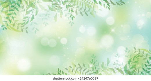 fresh green leaves landscape background