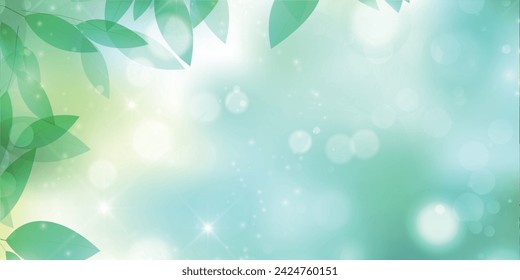 fresh green leaves landscape background