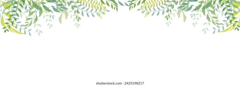 fresh green leaves landscape background