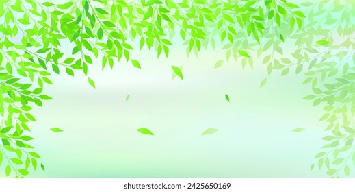 fresh green leaves landscape background