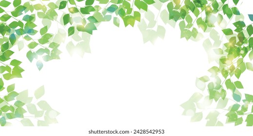 fresh green leaves landscape background
