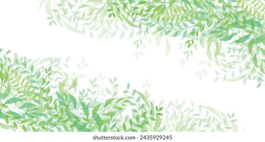 fresh green leaves landscape background