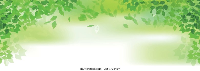 fresh green leaves landscape background