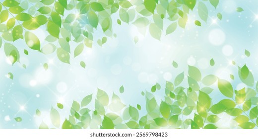fresh green leaves landscape background