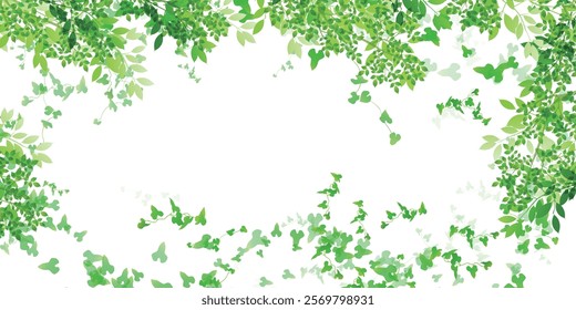 fresh green leaves landscape background