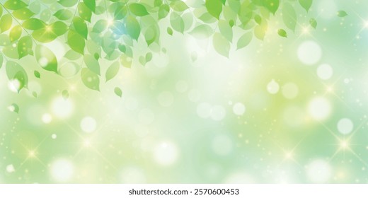 fresh green leaves landscape background