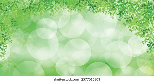 fresh green leaves landscape background