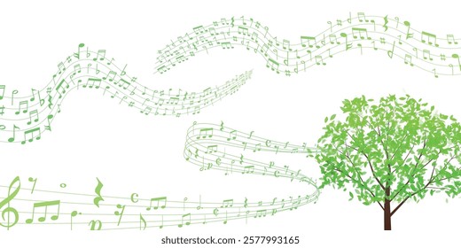 fresh green leaves landscape background