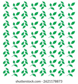 Fresh Green Leaves Pattern Vector, Lush Foliage Design for Spring and Nature Backgrounds