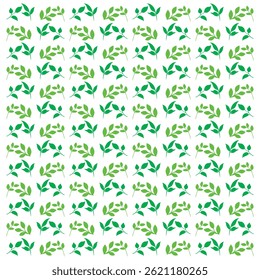 Fresh Green Leaves Pattern Vector, Lush Foliage Design for Spring and Nature Backgrounds