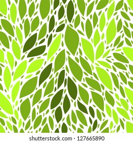 Fresh green leaves seamless pattern, vector