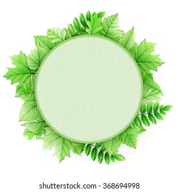 Fresh green leaves vector border. EPS 10 vector file included