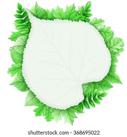 Fresh green leaves vector border. EPS 10 vector file included