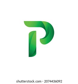 Fresh Green Letter P Logo Icon Stock Vector (Royalty Free) 2074436092 ...