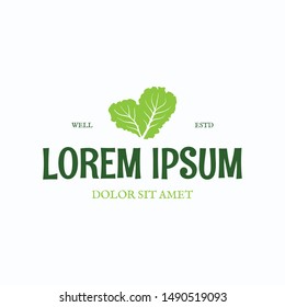 Fresh green lettuce classic logo design inspiration