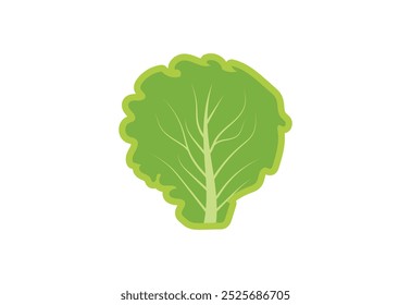 Diseño fresco del logotipo de la lechuga verde, ensalada verde de las hojas, concepto del diseño del Vector