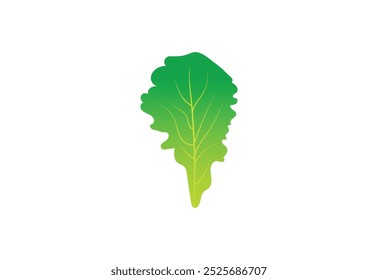 Diseño fresco del logotipo de la lechuga verde, ensalada verde de las hojas, concepto del diseño del Vector